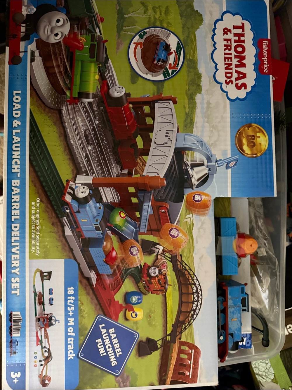 Fisher-Price Thomas & Friends Blue and Red Barrel Delivery Train Playset